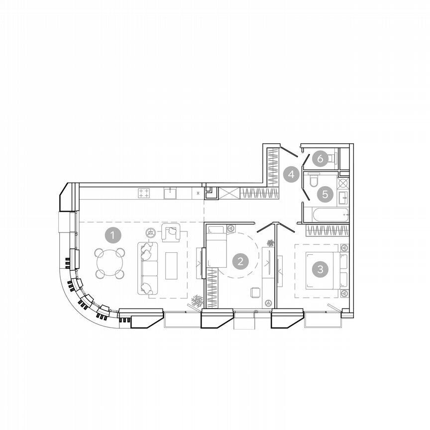 3-к. квартира, 80,2 м², 8/21 эт.