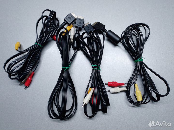 Кабели AV Playstation 1-2 (Оригинальные, 3 Шт. )