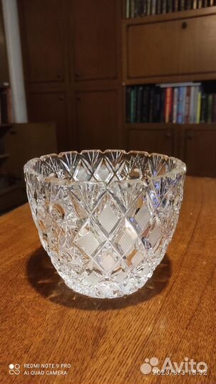 Салатник из толстого хрусталя СССР