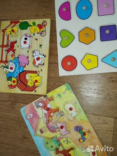 Деревянные пазлы вкладыши