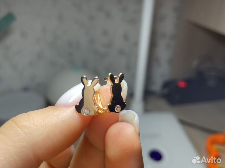 Серьги позолоченные