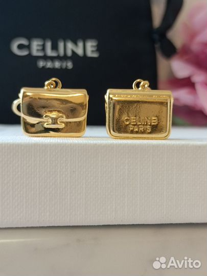 Стильные серьги сумочки Celine