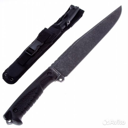 Нож нескладной Марс ст.Aus8 Blackwash (нокс)