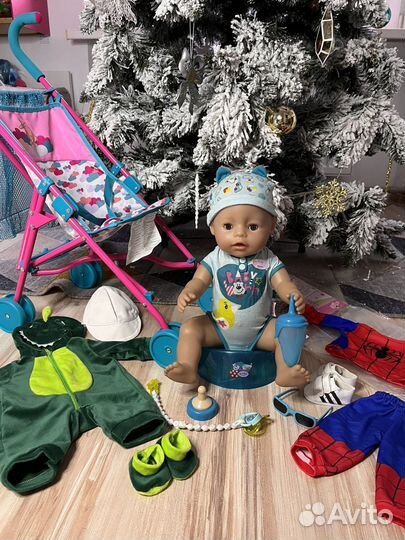 Пупс беби борн мальчик +одежда Оригинал