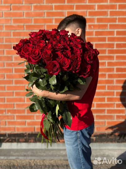 Роза эквадор букеты из 100 см розы. Большой бутон