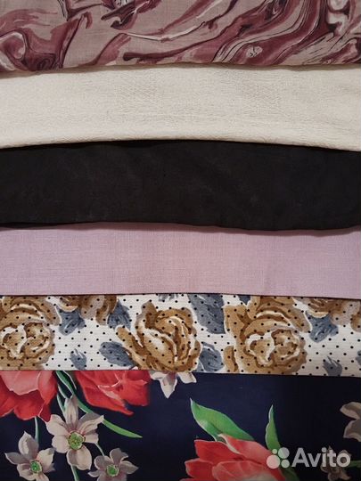 Отрезы ткани из СССР, шелк, хлопок, лен