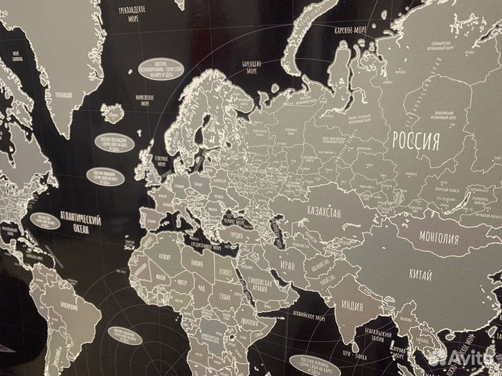 Скретч-карта мира 65х45 в тубусе (плакат)