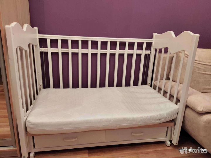 Детская кровать до 3 лет с матрасом бу