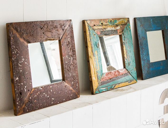 Зеркало квадратное массив тик 60х60 Бали Индонезия