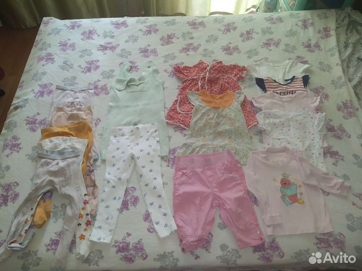 Детские вещи пакетом от 0 до года для девочки