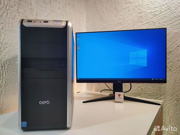 Офисный Пк: Intel Core i3 10100F, DDR4 8GB, SSD