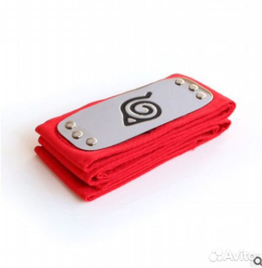 Повязка Наруто Удзумаки, красная, Саске Учиха