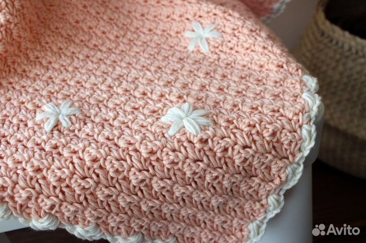 Плед детский вязаный ручная работа