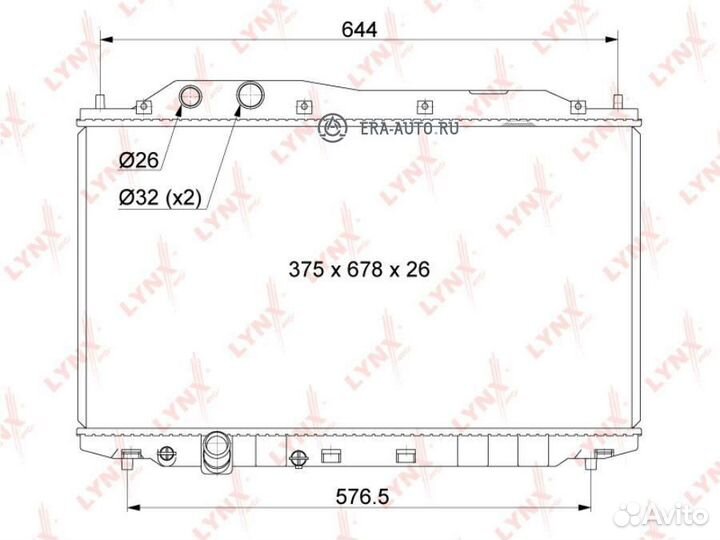 Lynxauto RB-1044 Радиатор охлаждения