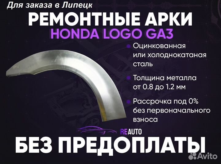 Ремонтные арки на Honda Logo GA3 задние