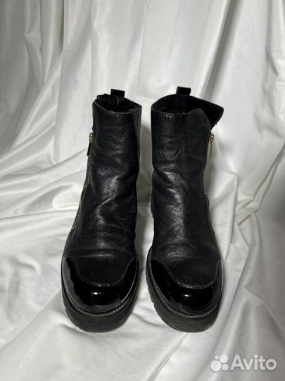 Полусапоги Jimmy Choo из кожи с мехом (38)