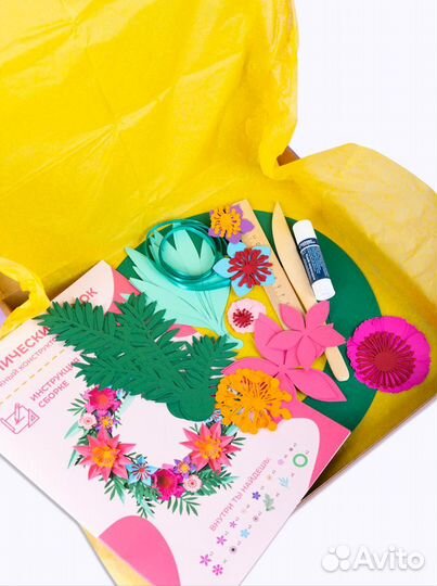 Набор для творчества венок из цветов интерьерный