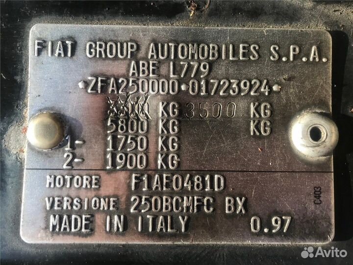 Разбор на запчасти Fiat Ducato