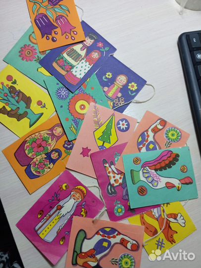 Новогодняя бумажная гирлянда,флажки СССР