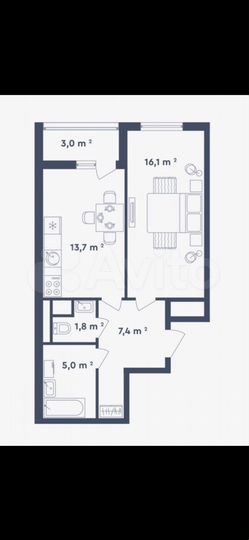 1-к. квартира, 45,5 м², 10/16 эт.