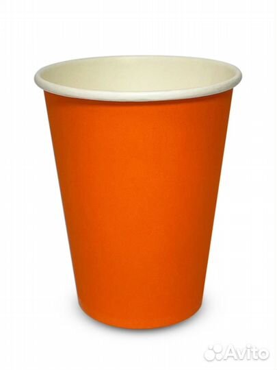 Бумажный стакан оранжевые 350 мл