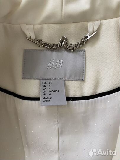 Белый молочный пиджак H&M (XS)
