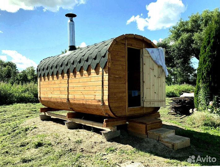 Баня бочка квадро