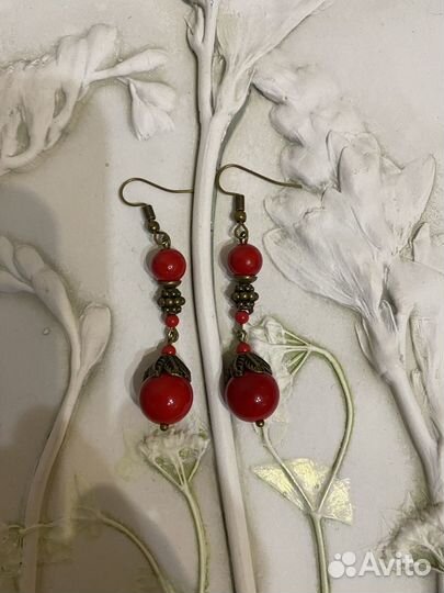 Серьги коралловые