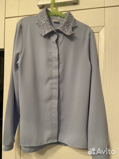 Блуза школьная голубая 152