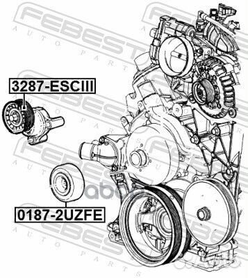 Ролик натяжной 3287esciii Febest