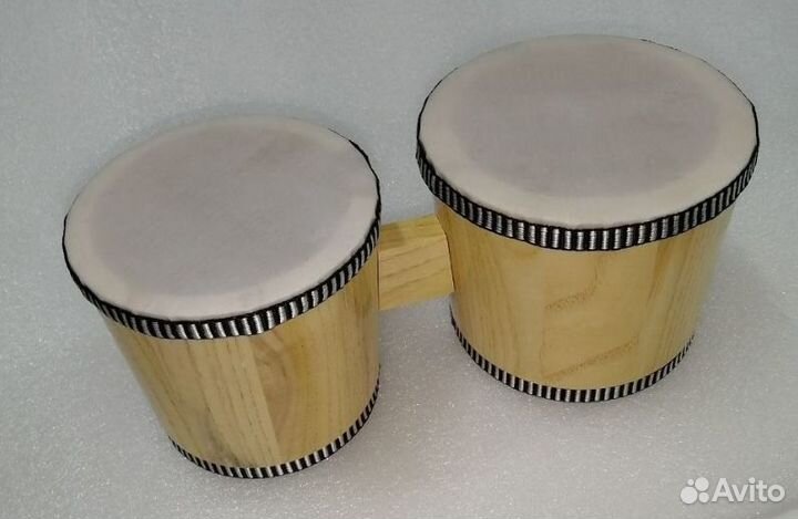 Бонго деревянные, с кожанной мембраной