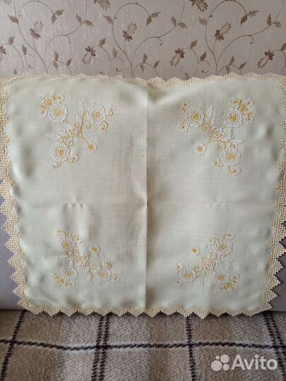 Салфетка винтажная льняная