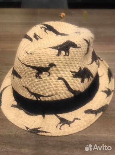Шляпа соломенная на мальчика с динозаврами