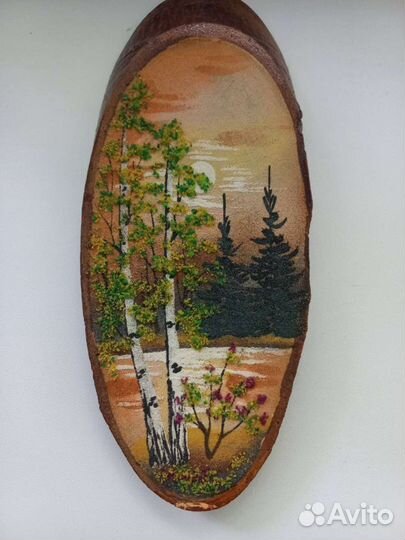 Картина панно на спиле дерева