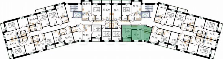 2-к. квартира, 49,4 м², 7/8 эт.