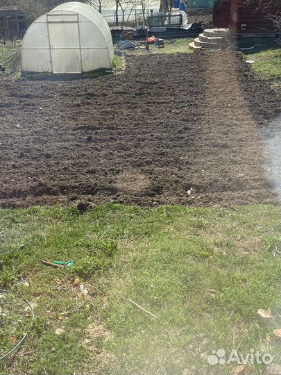 Вспашка земли мотоблоком(плуг/фрезы); покос травы