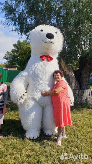 Ростовая кукла белый мишка + акуммулятор