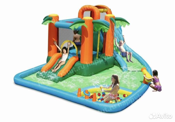 Детский надувной Батут happy HOP горки Оазис 7