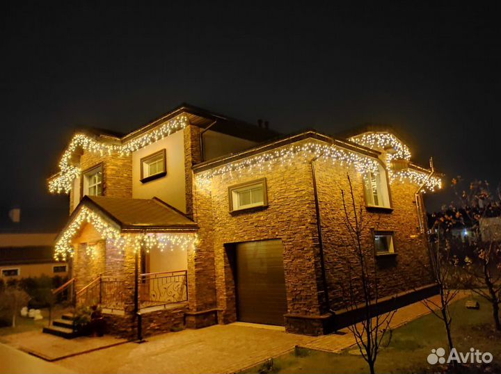 Контурное освещение домов