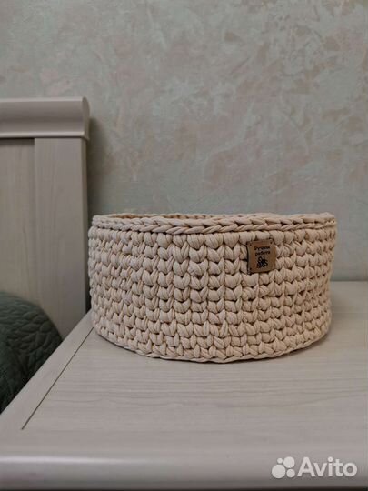 Корзина плетёная из хлопковое ткани