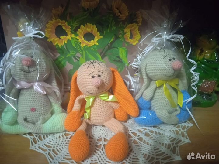 Мягкая игрушка заяц ручной работы