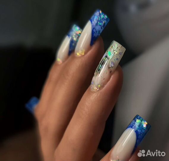 Выкладной френч. Маникюр. Гель-лак. Педикюр