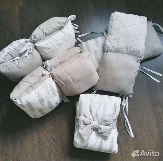 Бортики в детскую кроватку + одеяло