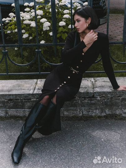 Платье женское с поясом