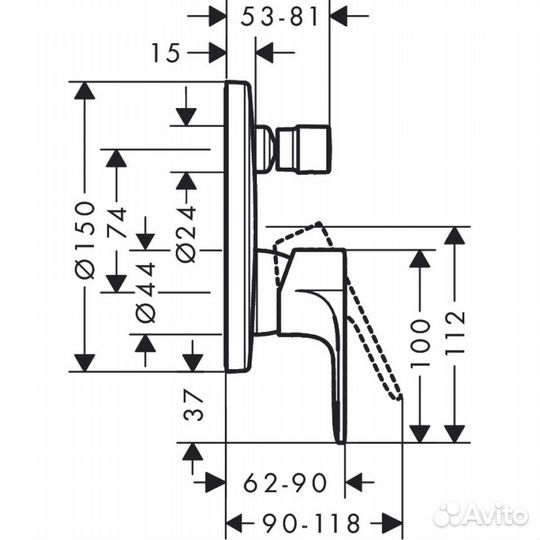 Hansgrohe 72466670 Смеситель для ванны