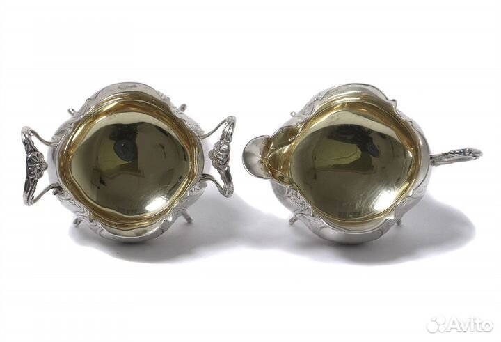 Серебряные сахарница и молочник. Швеция, 1962 год