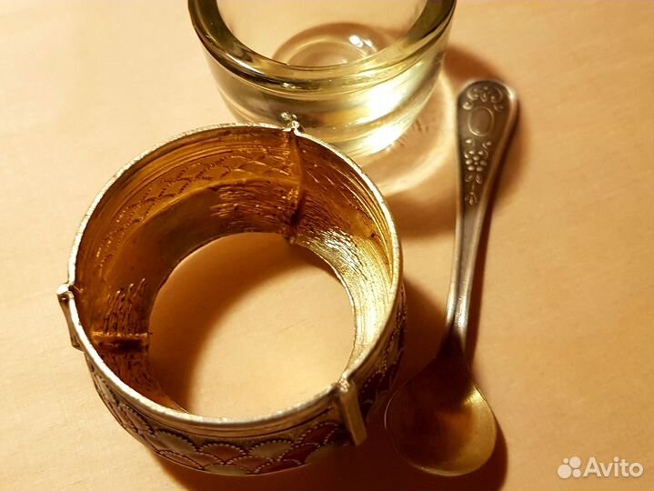 Солонка мельхиор,эмаль,позолота СССР