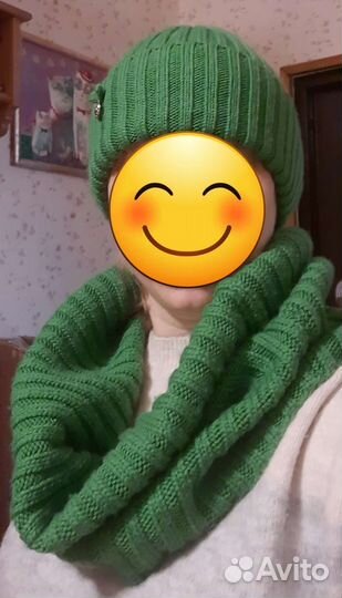 Комплект шапка и снуд женский