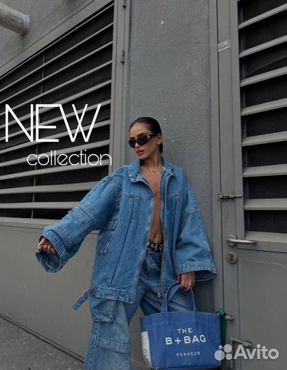 Джинсовая куртка рубашкк оверсайз 42-48