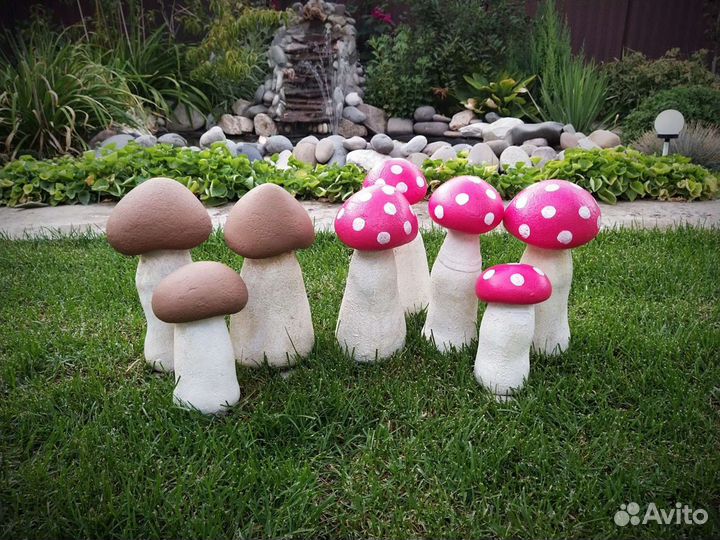 Грибочки из бетона для вашего сада